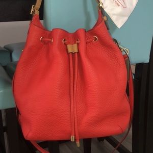 Coach Bucket Avery Drawstring Mandarin with Blue Leather Cross Body Bag